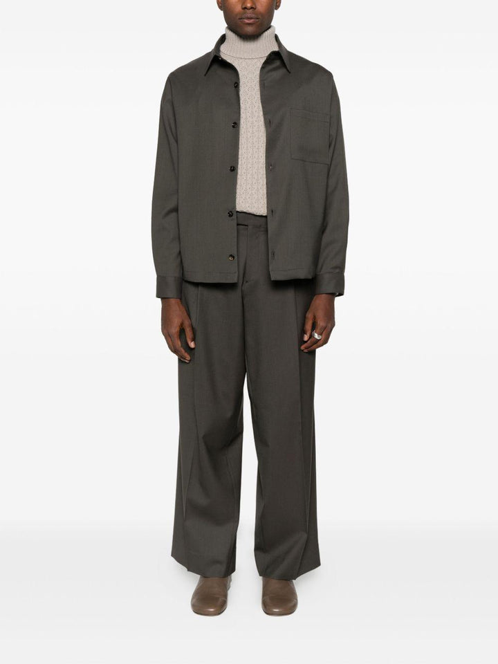 Pantaloni tortora scuro con piega 