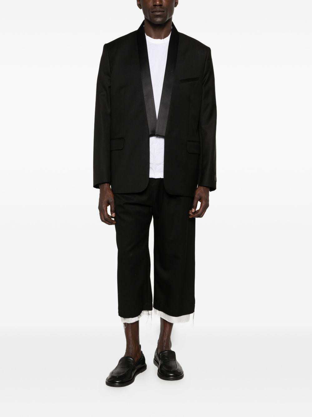 Blazer kimono single breasted nero 