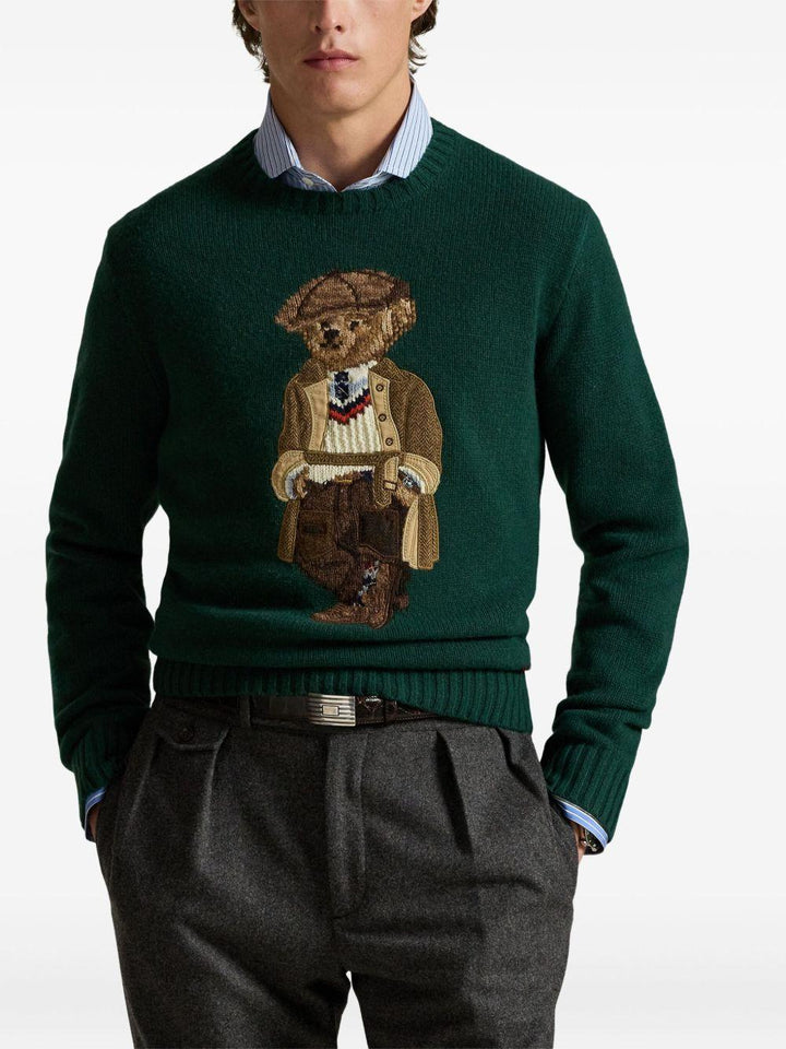 Maglione verde in lana