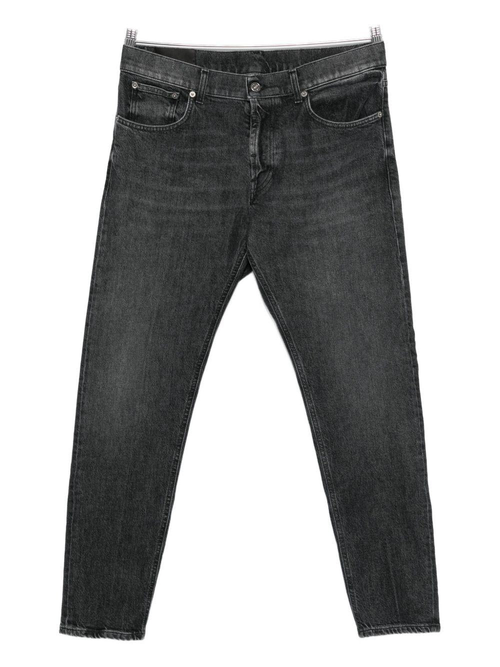 Jeans grigio con baffatura 