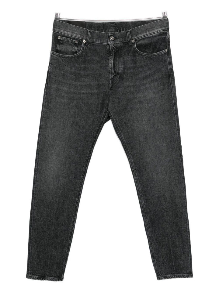 Jeans grigio con baffatura 