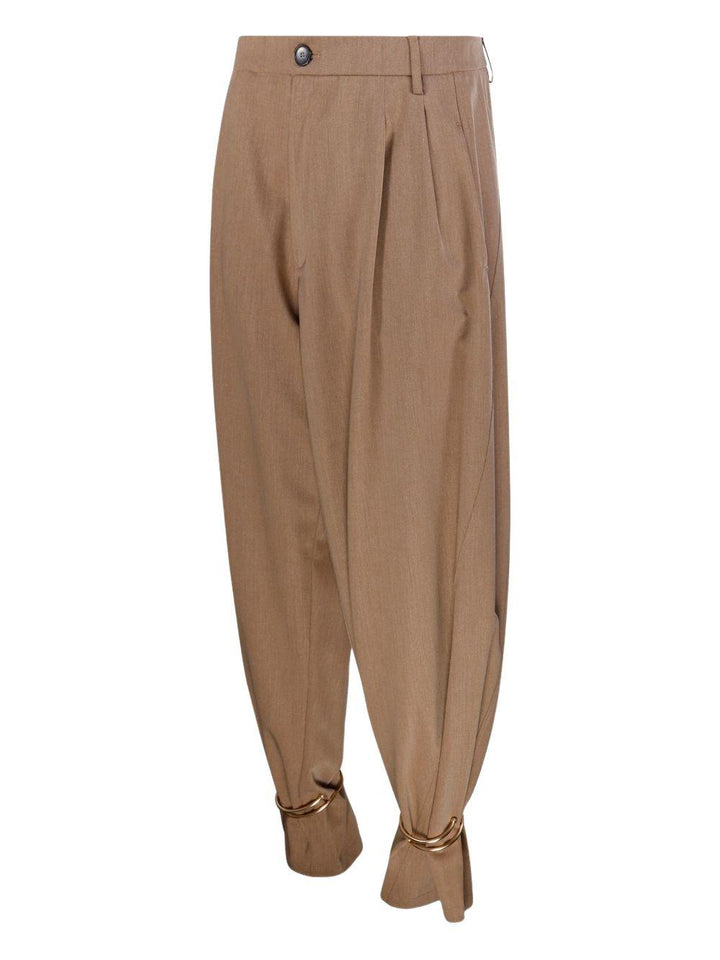 Pantaloni affusolati con pieghe 