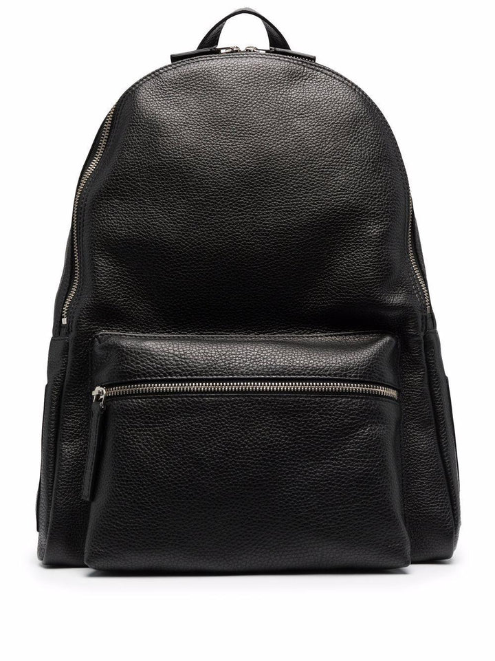 Zaino nero in pelle martellata 