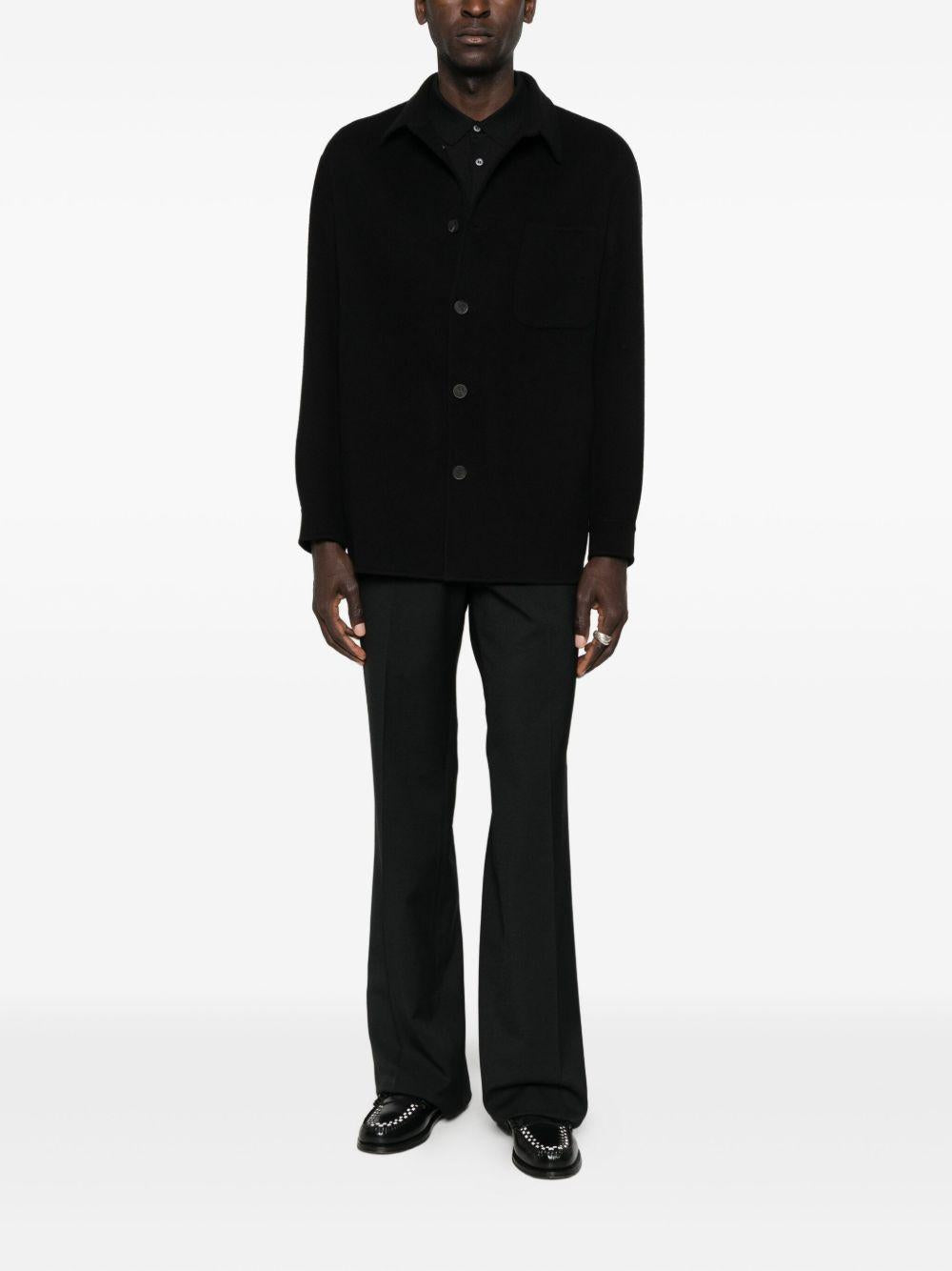 Maglione stile polo a maniche lunghe nero 