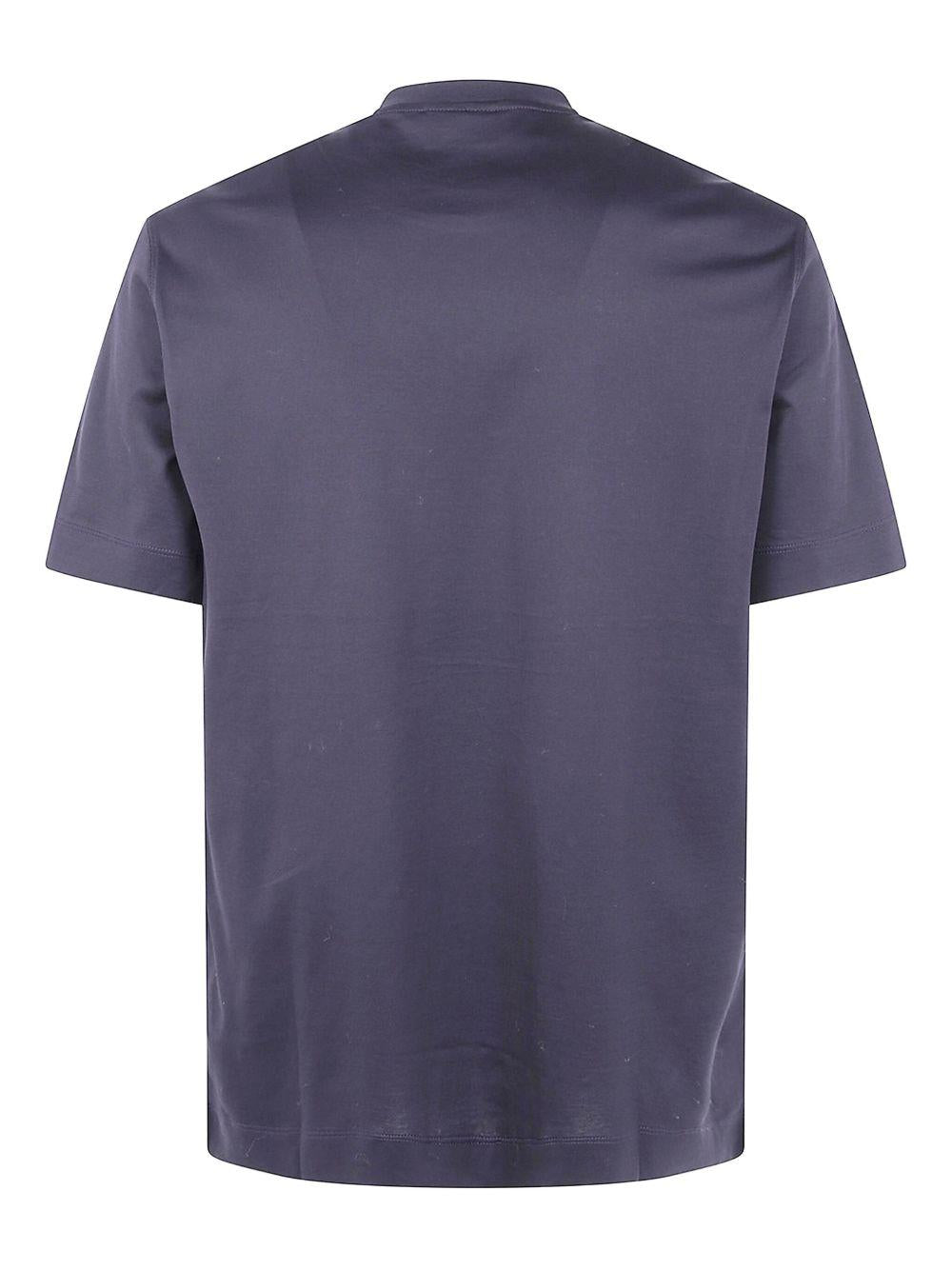 T-shirt blu navy girocollo in cotone 