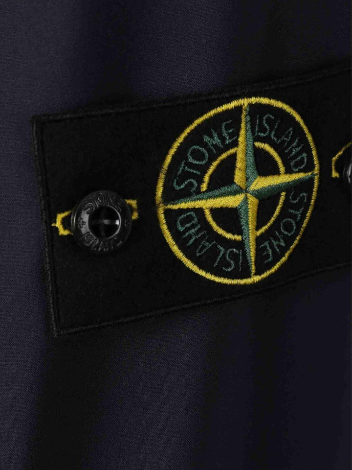 Felpa blu navy con cappuccio e applicazione Compass 