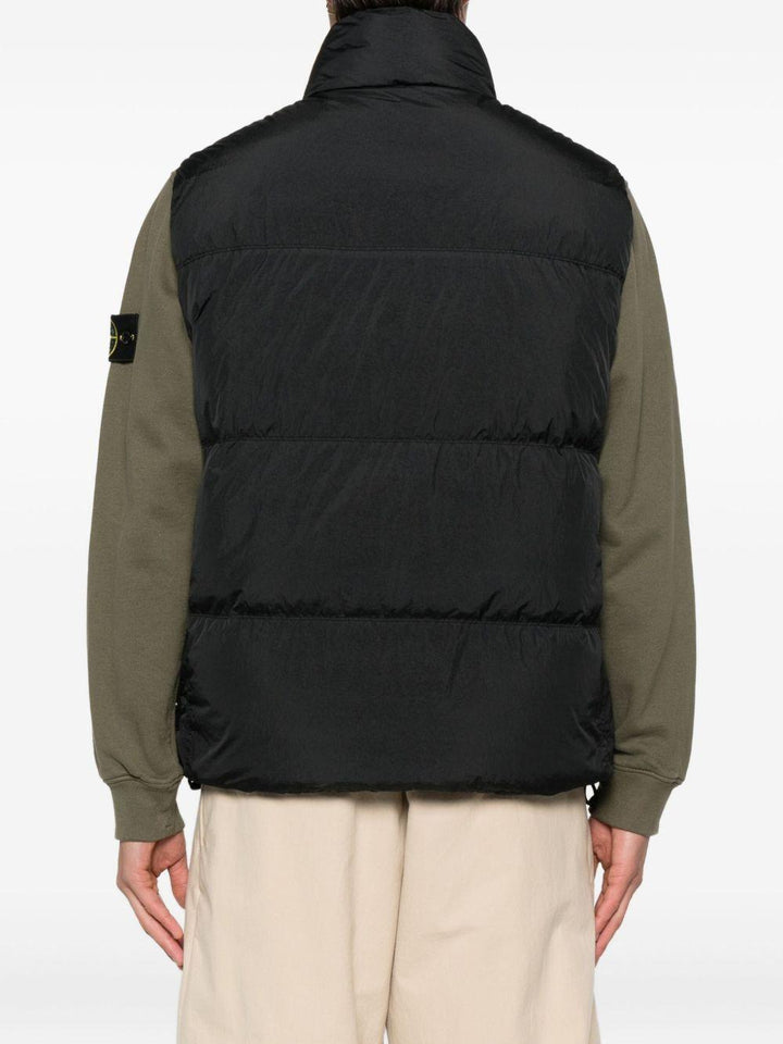 Gilet in piuma nero con tasche 