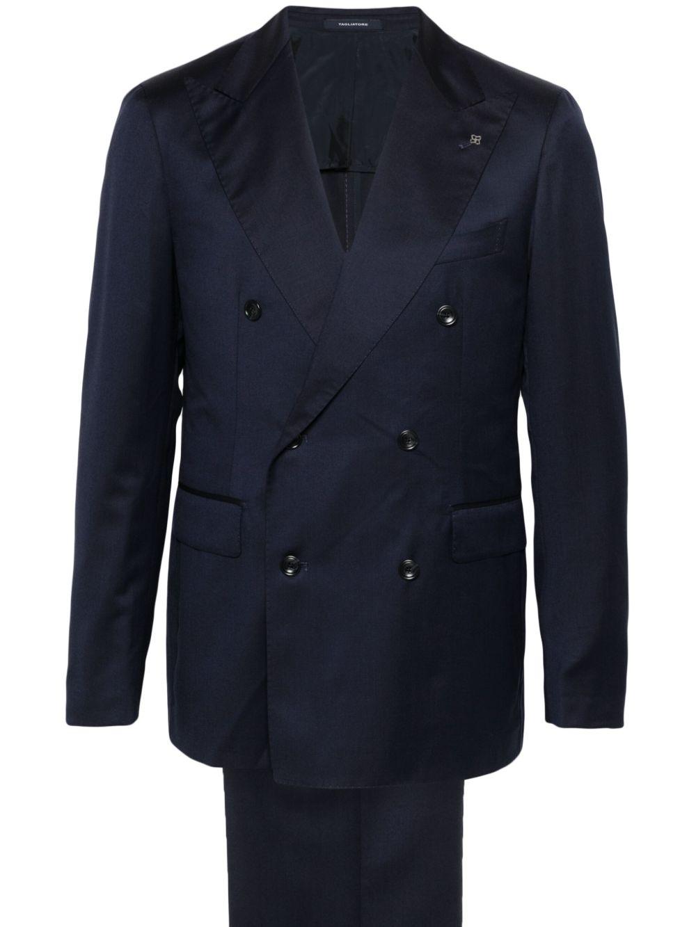 Completo doppiopetto in lana navy 