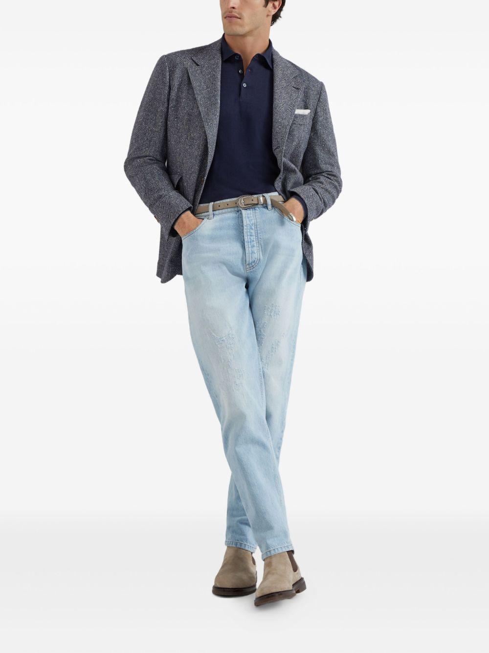 Maglione stile polo blu navy 