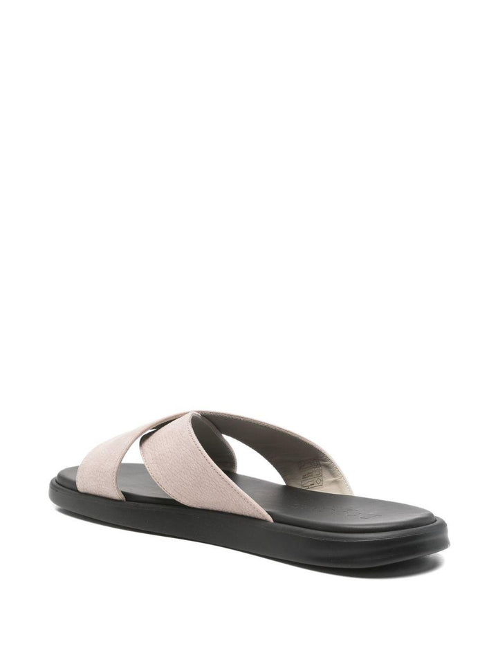 Sandali iron in pelle con fasce incrociate 