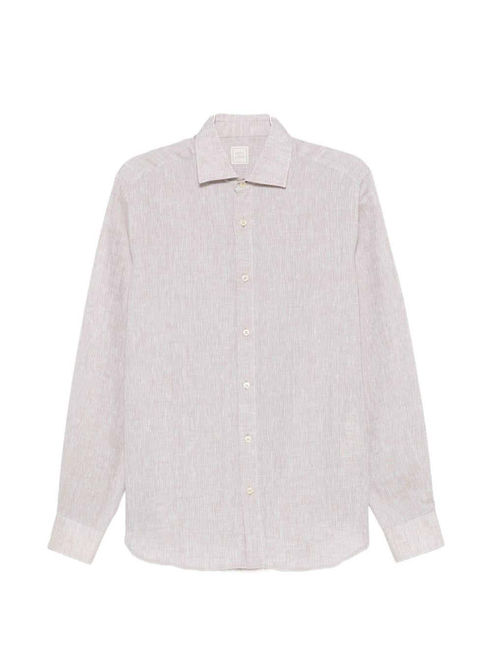 Camicia natural in lino con bottoni 