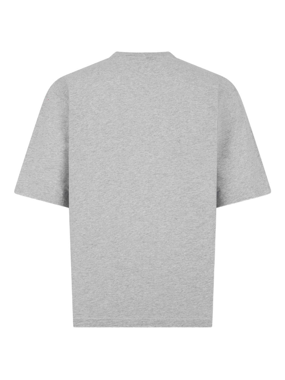 T-shirt grigio chiaro con ricamo 