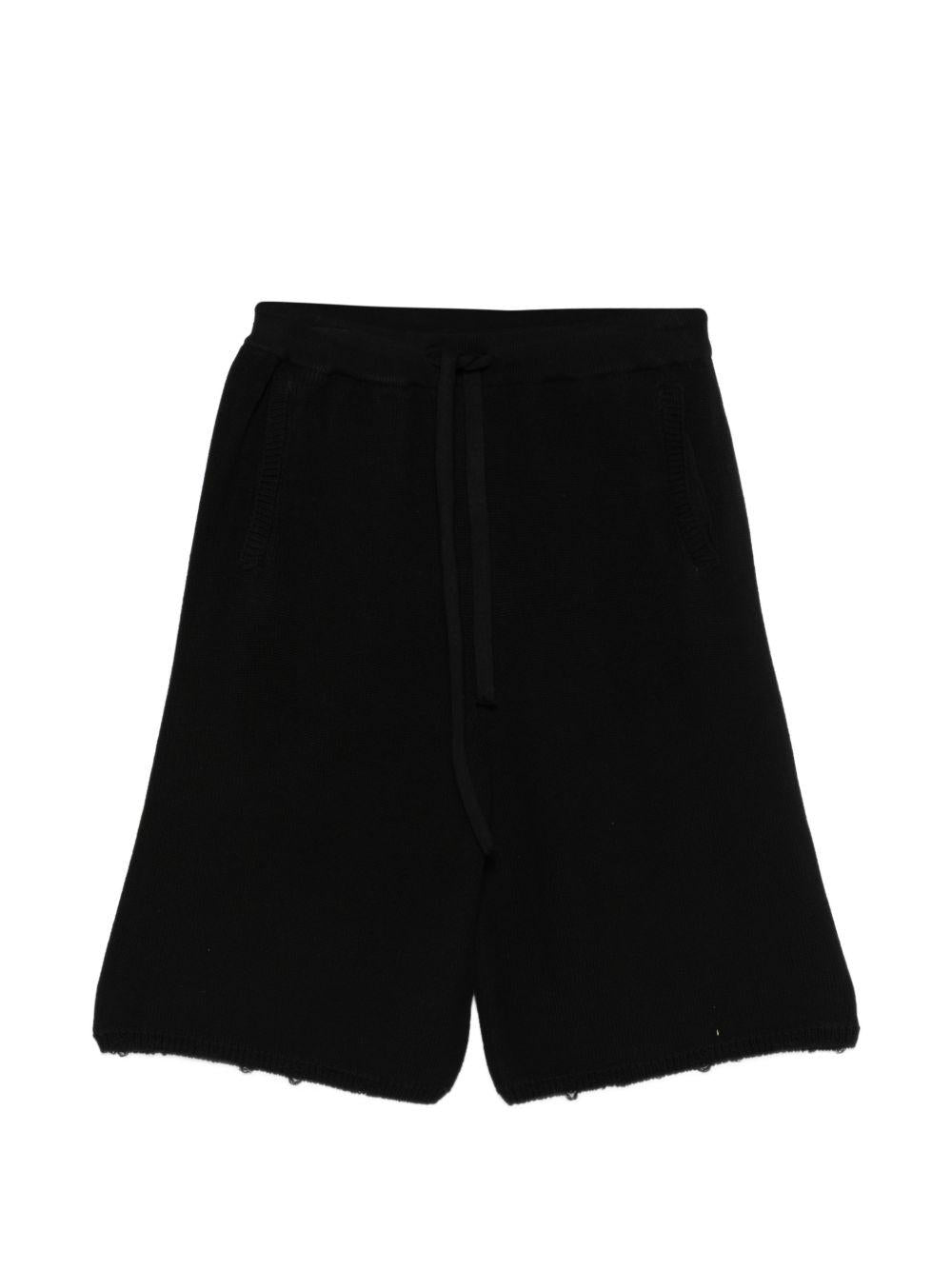 Shorts neroi in maglia con coulisse 