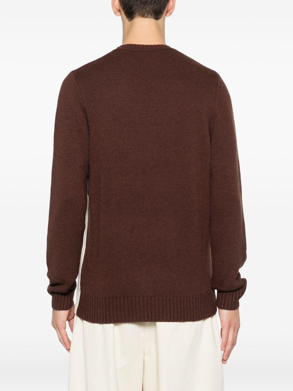 Maglione girocollo Bombardino marrone e bianco 