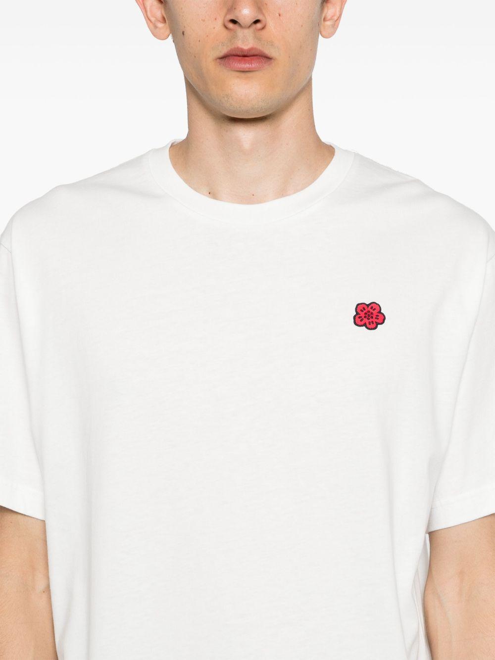 T-shirt bianca con applicazione Boke Flower 