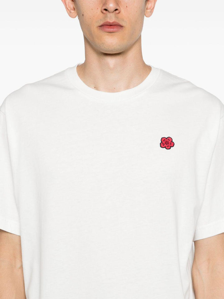 T-shirt bianca con applicazione Boke Flower 