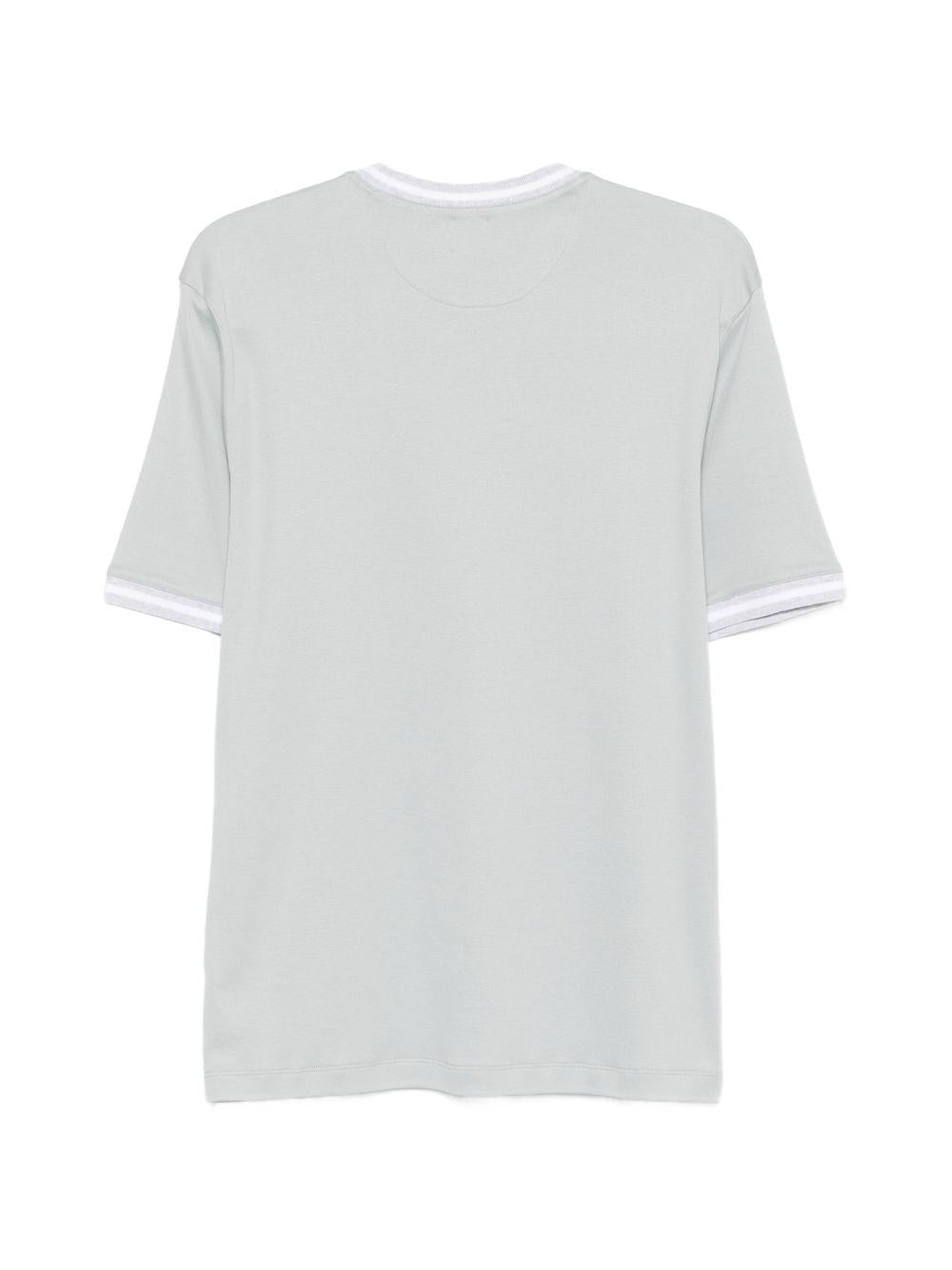 T-shirt girocollo grigio e bianco 
