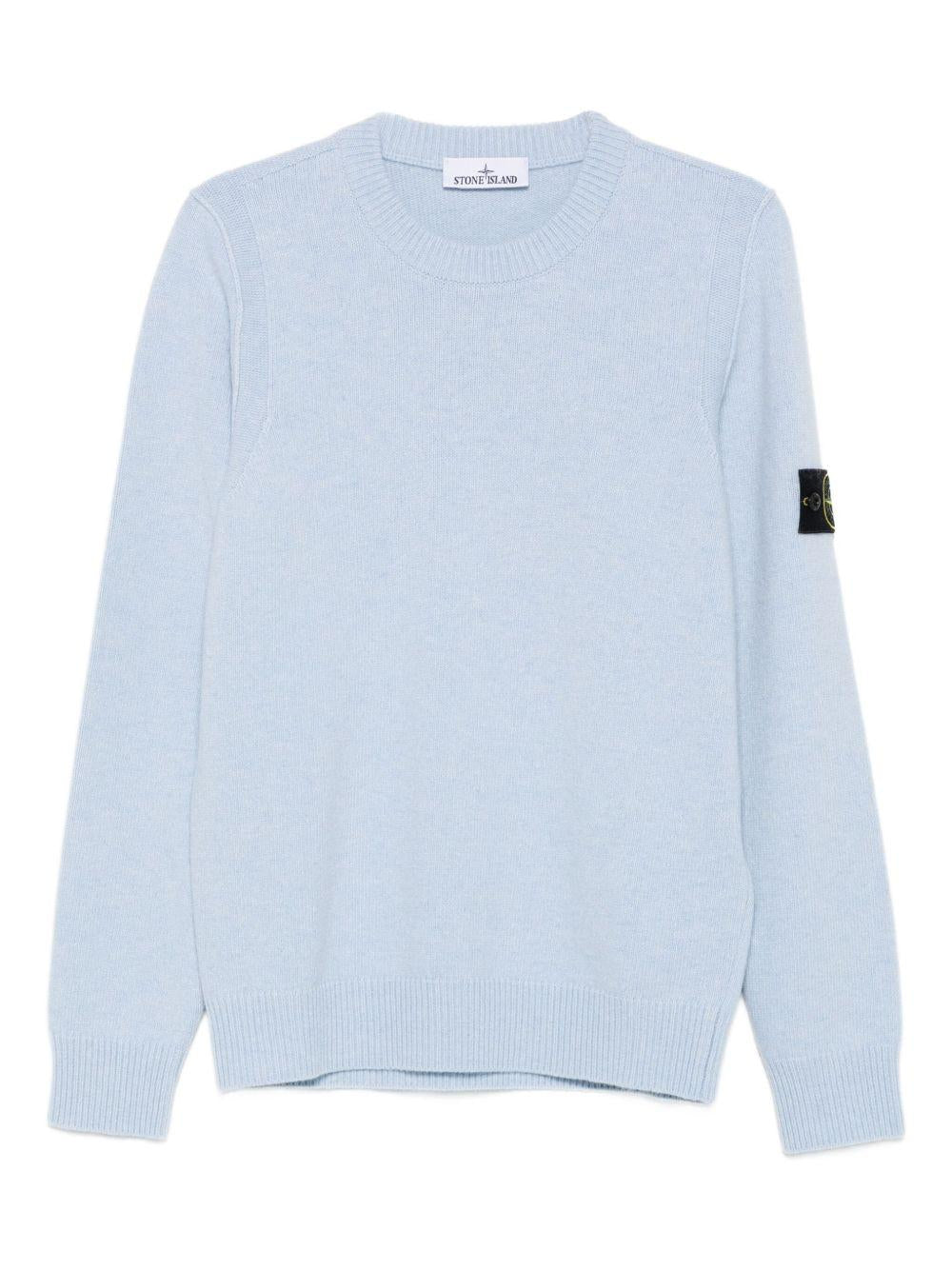 Maglione azzurro cielo con motivo Compass 