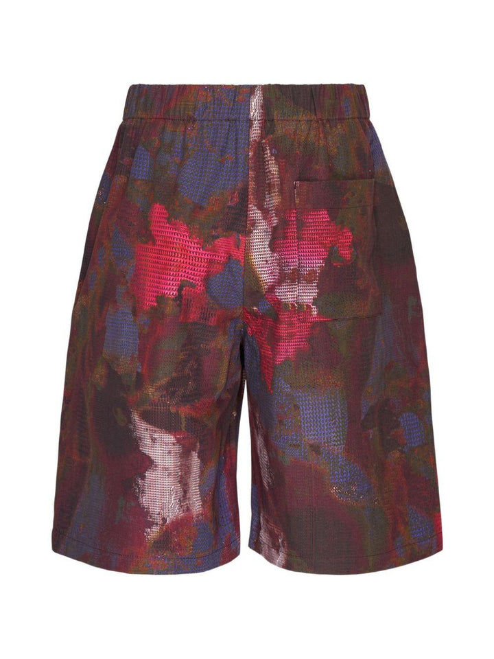 Shorts rossi con stampa 