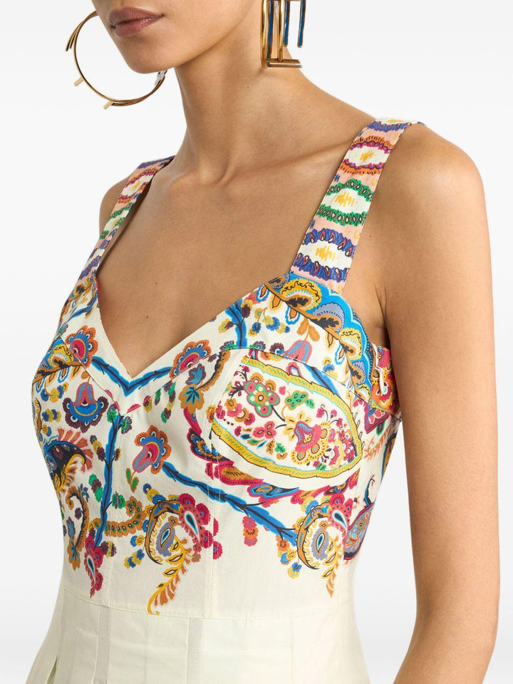 Abito midi con stampa paisley 
