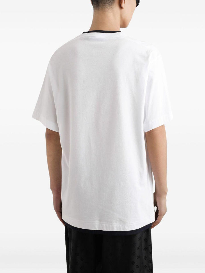 T-shirt bianca con logo e girocollo 