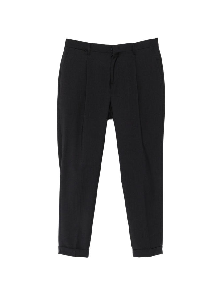Pantaloni sartoriali blu navy con pieghe 