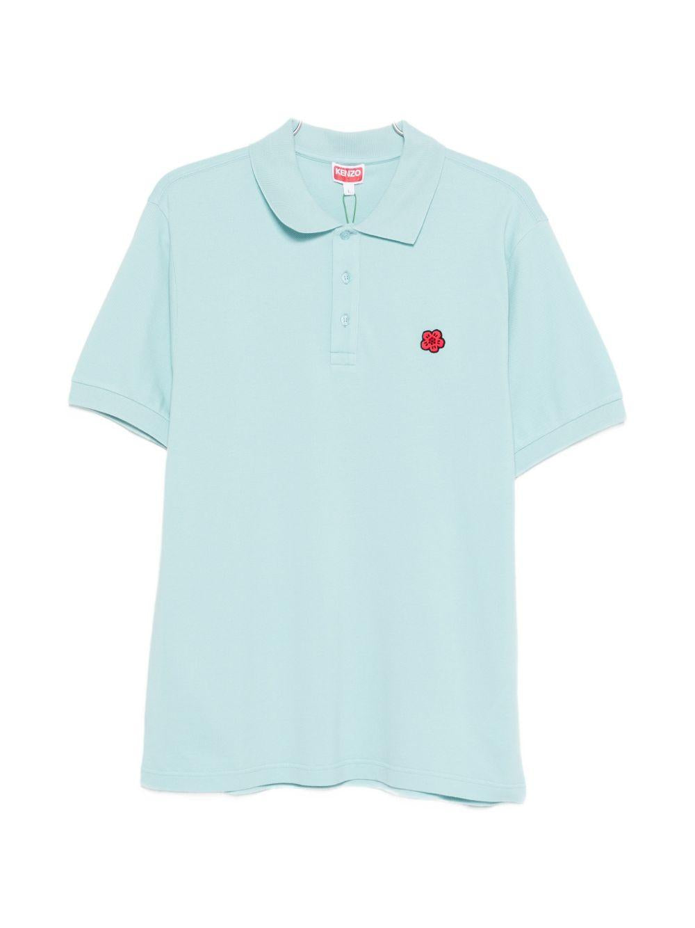 Polo con patch floreale glace 