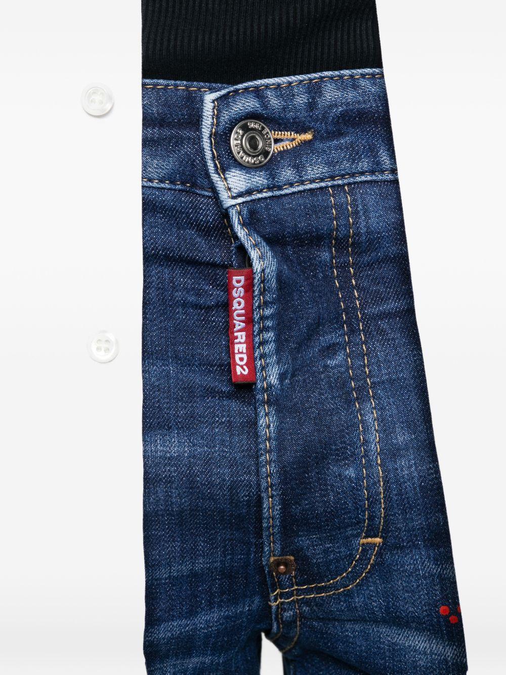 Jeans Skater con effetto vissuto blu navy 