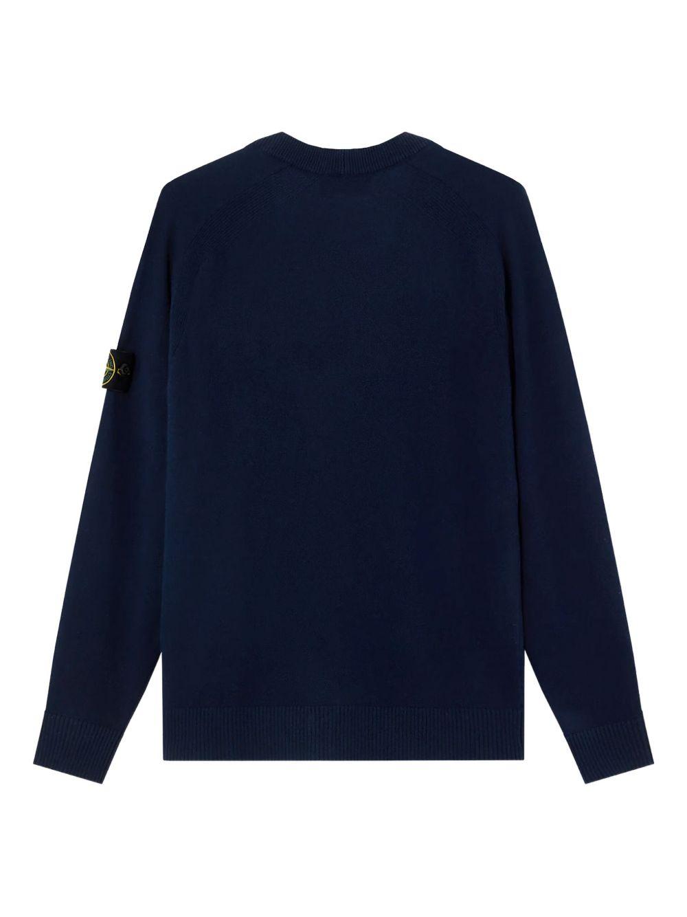 Cardigan in lana vergine con scollo a V blu navy 