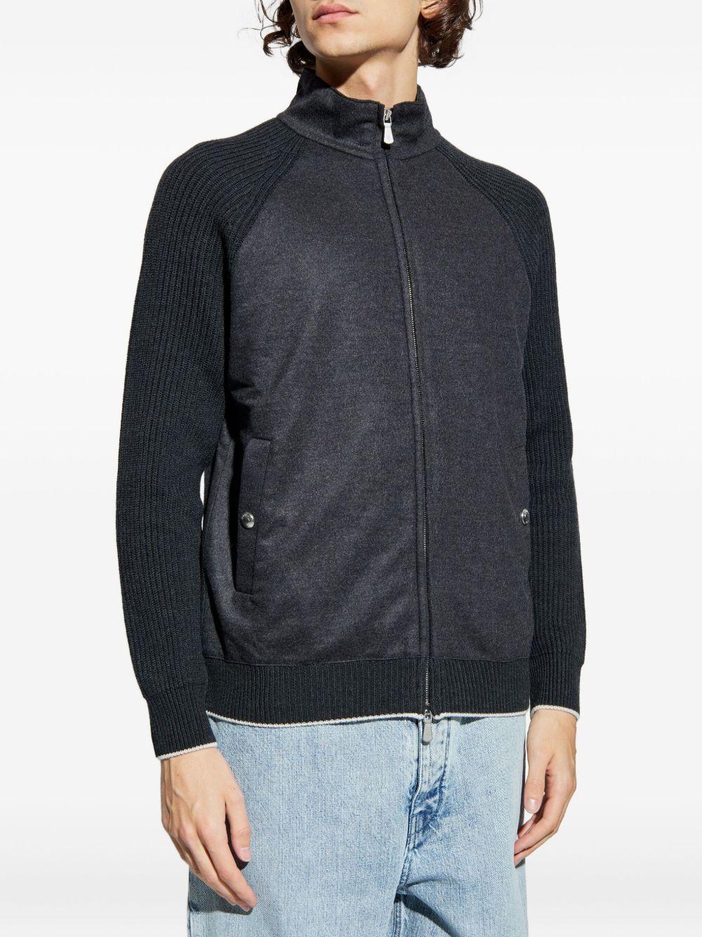 Bomber grigio con inserti 