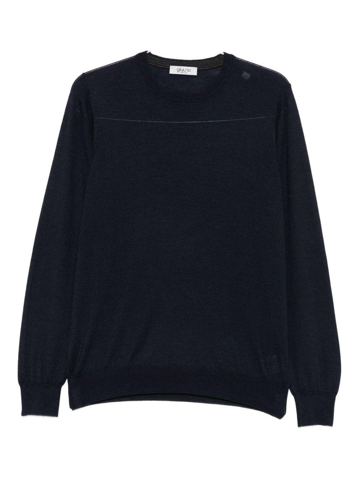 Maglione girocollo blu 