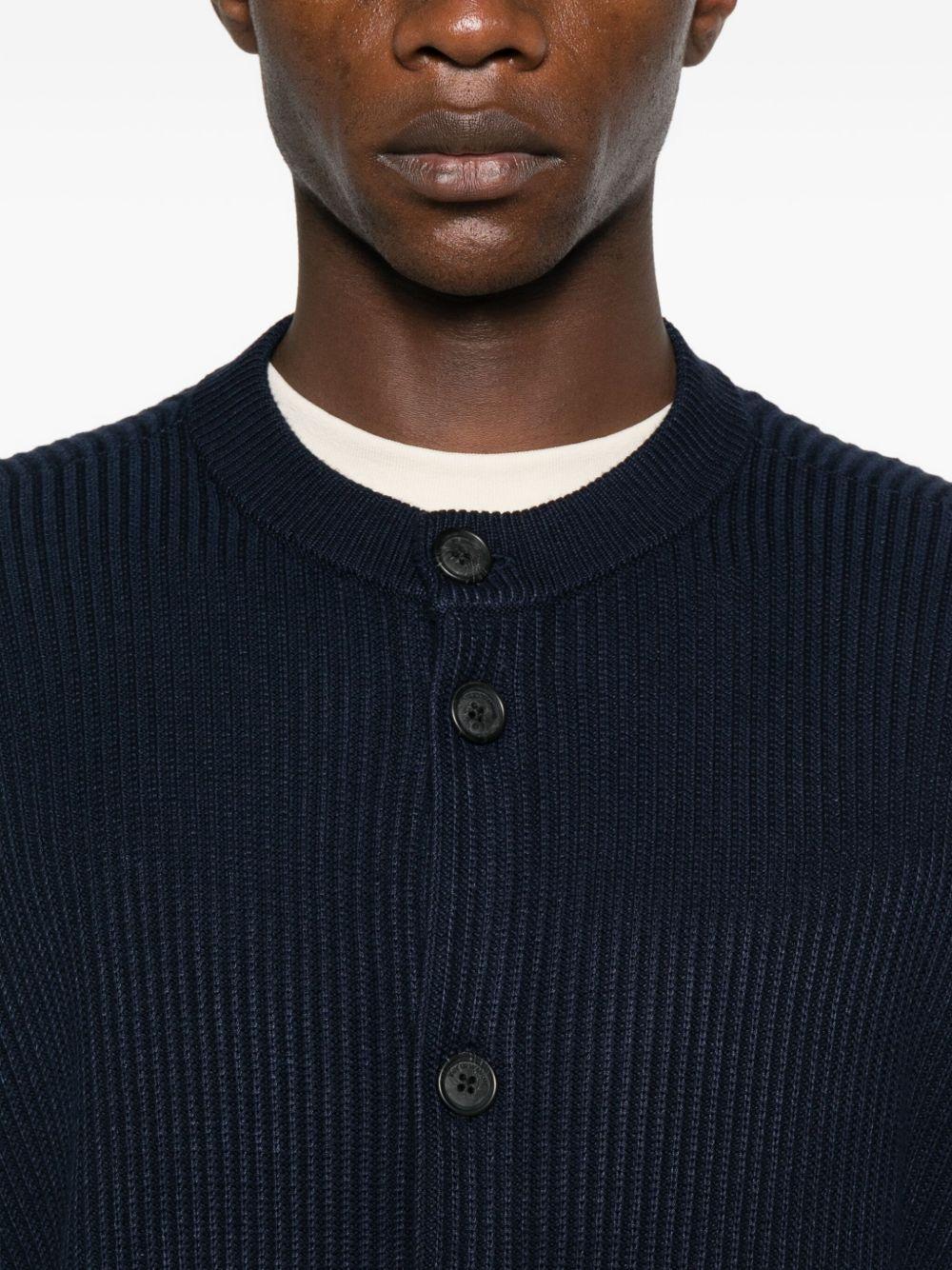 Cardigan blu navy a coste 