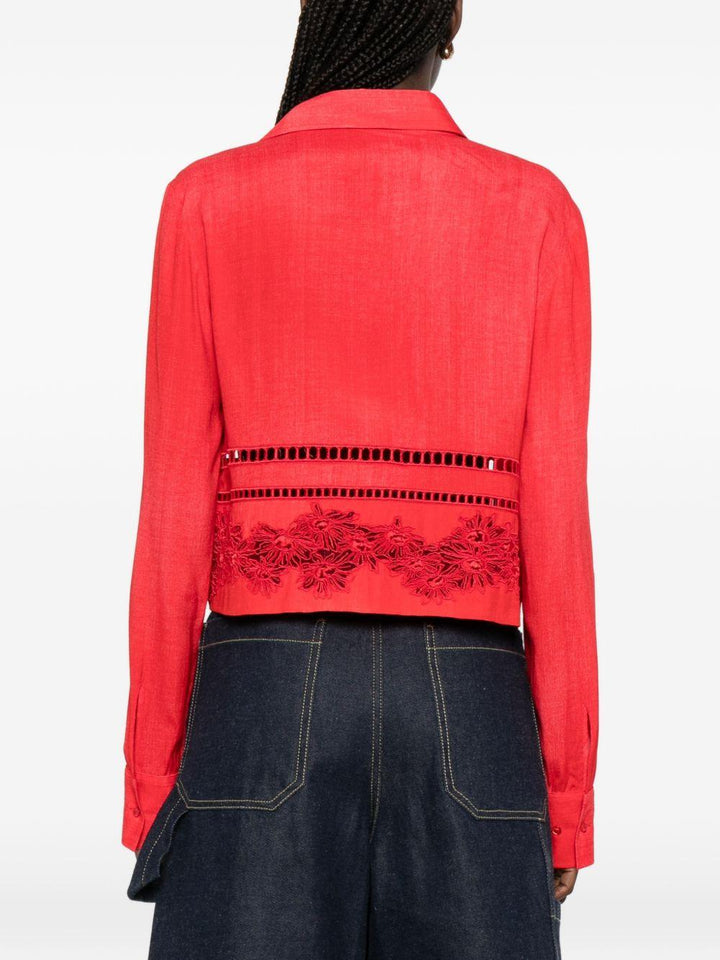 Camicia con inserti in pizzo 