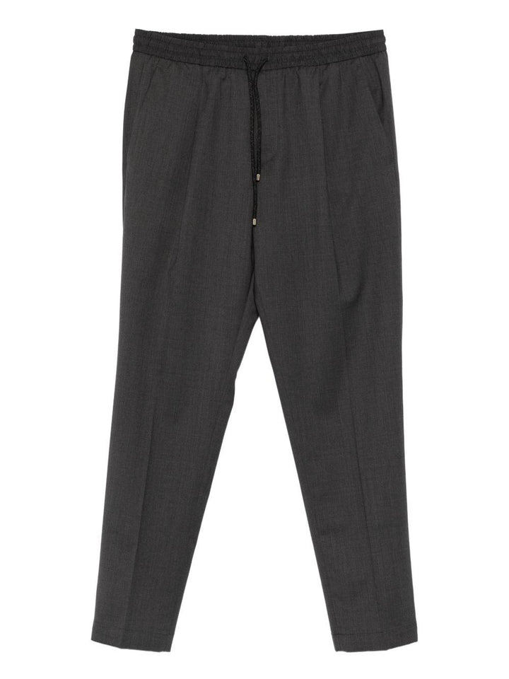 Pantaloni plissé grigi con coulisse 