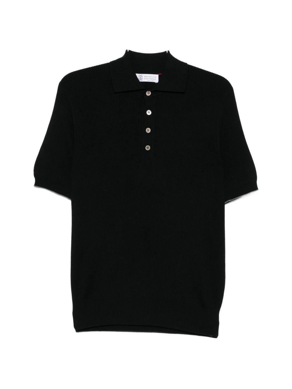 Polo nera a maniche corte 