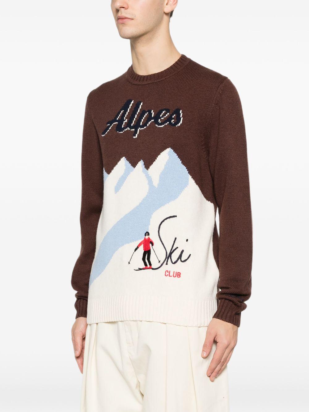 Maglione girocollo Bombardino marrone e bianco 