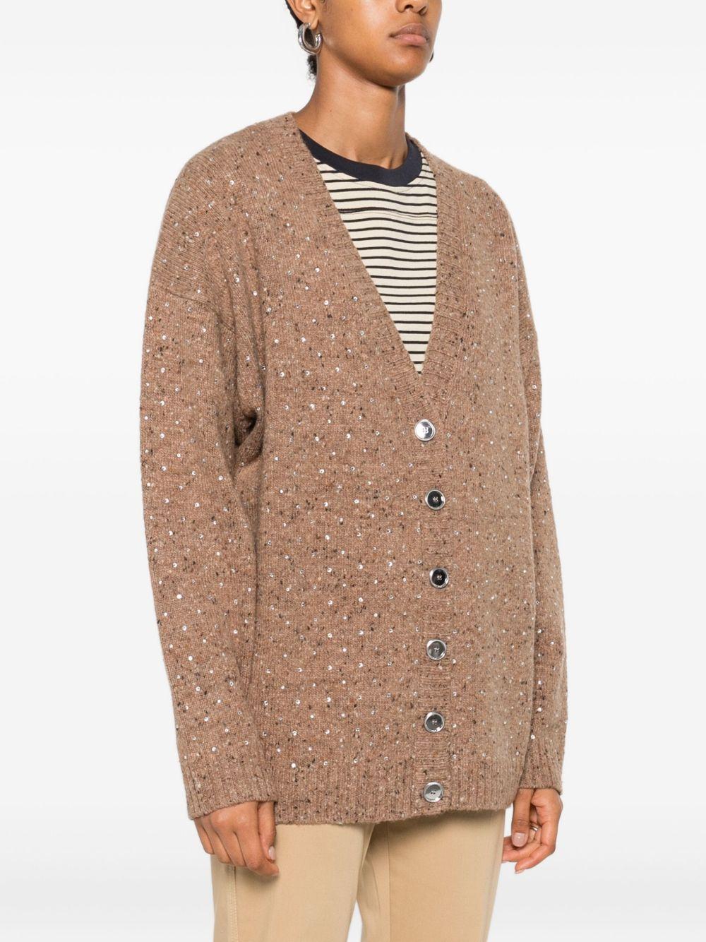 Cardigan crop con strass 