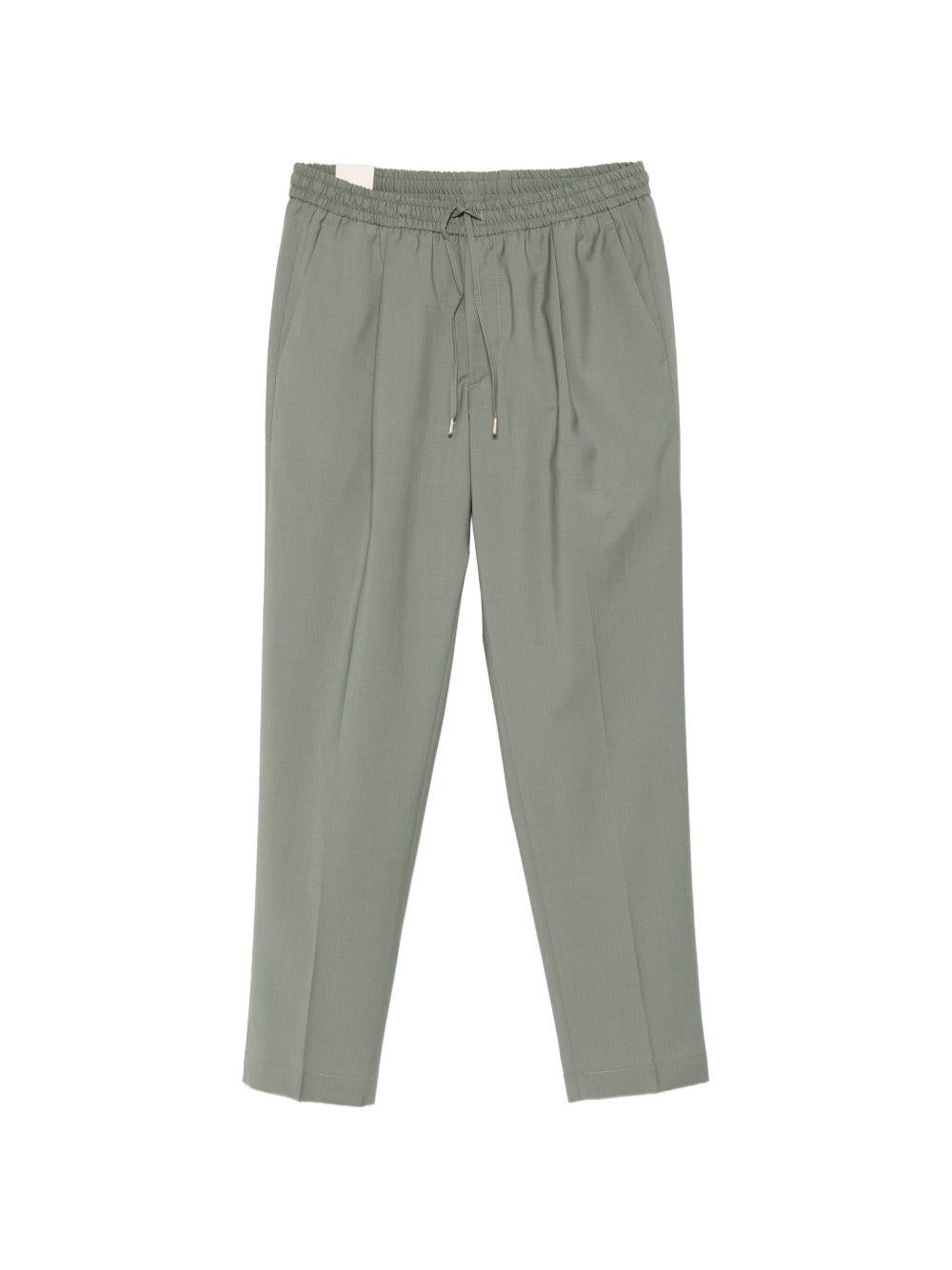 Pantaloni Wimbledons verde oliva con coulisse e pieghe 