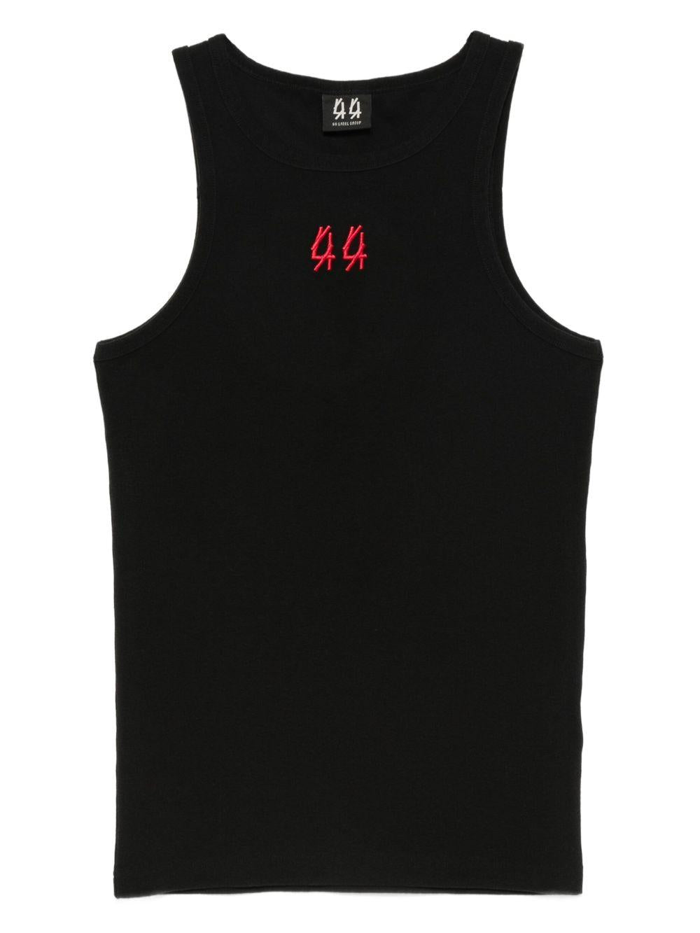 Canotta black/red con logo ricamato 