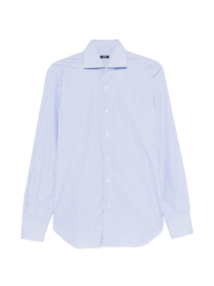 Camicia azzurra/bianca in cotone 