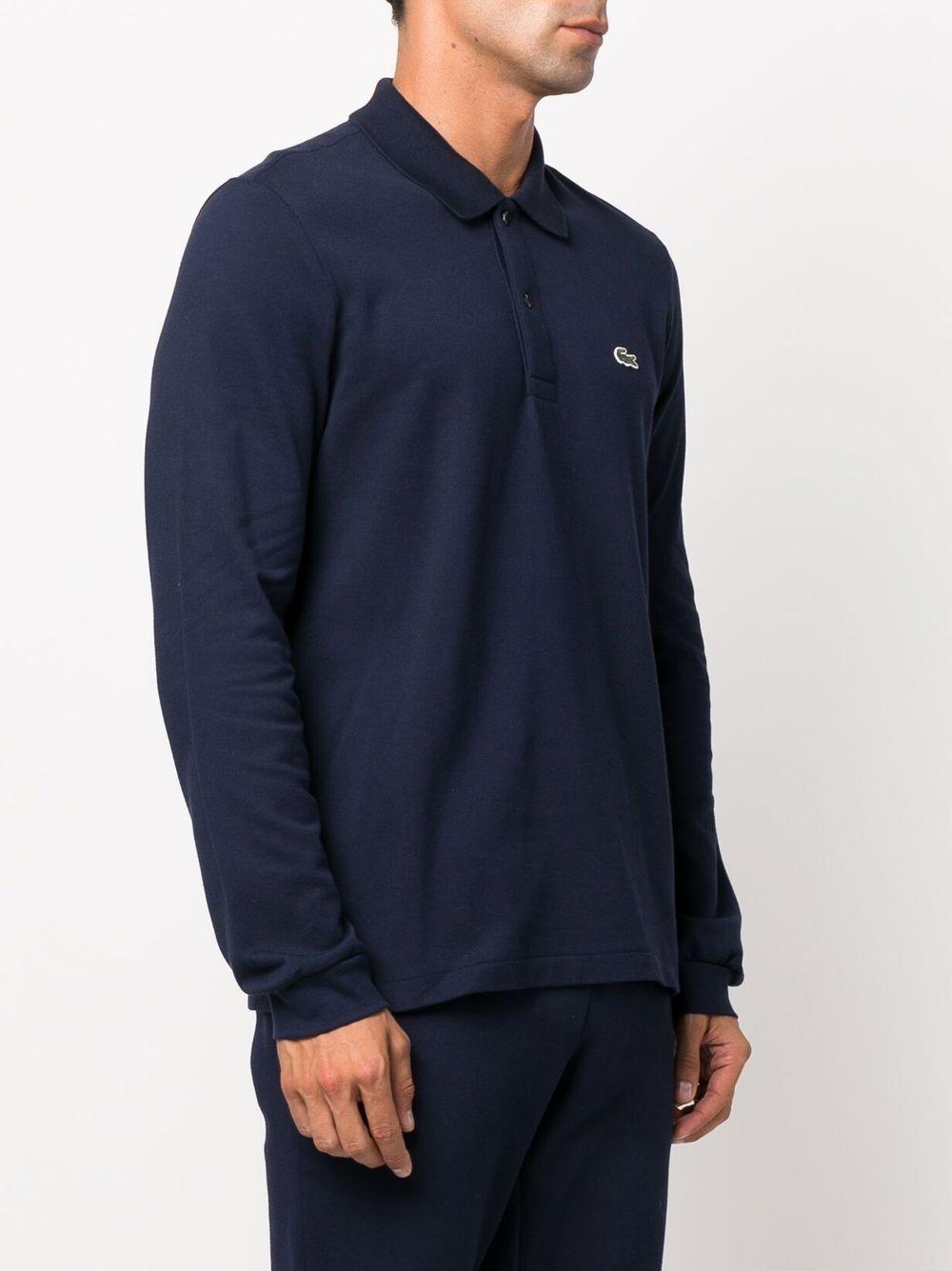 Polo blu navy con maniche lunghe 