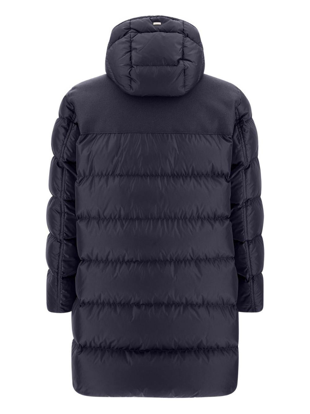 Giacca blu con zip e cappuccio