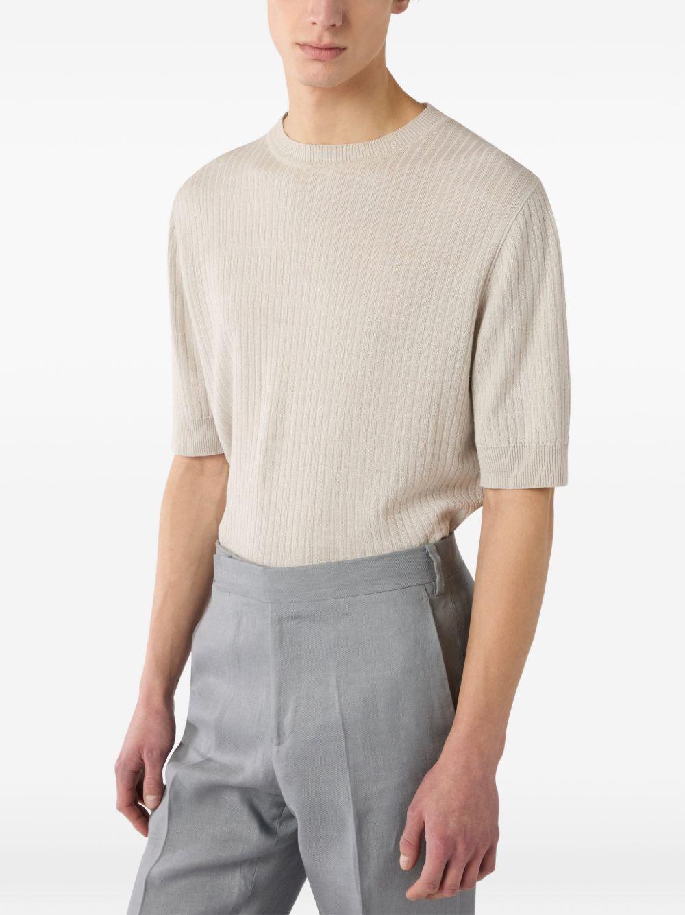 Girocollo in cotone beige 