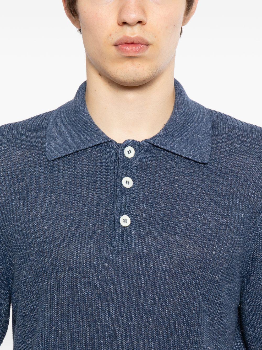 Polo blu avio a maniche corte 