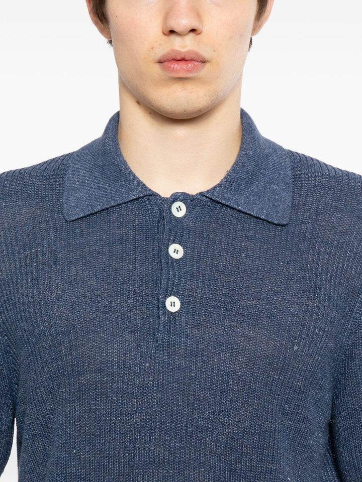 Polo blu avio a maniche corte 