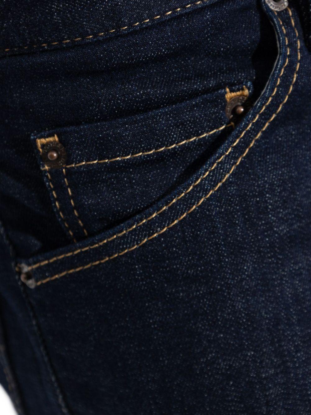 Jeans blu navy in cotone con applicazione logo 