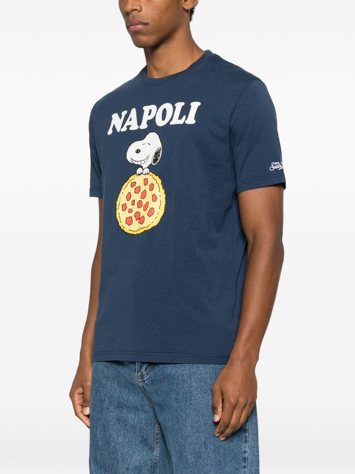 T-shirt blu con stampa 