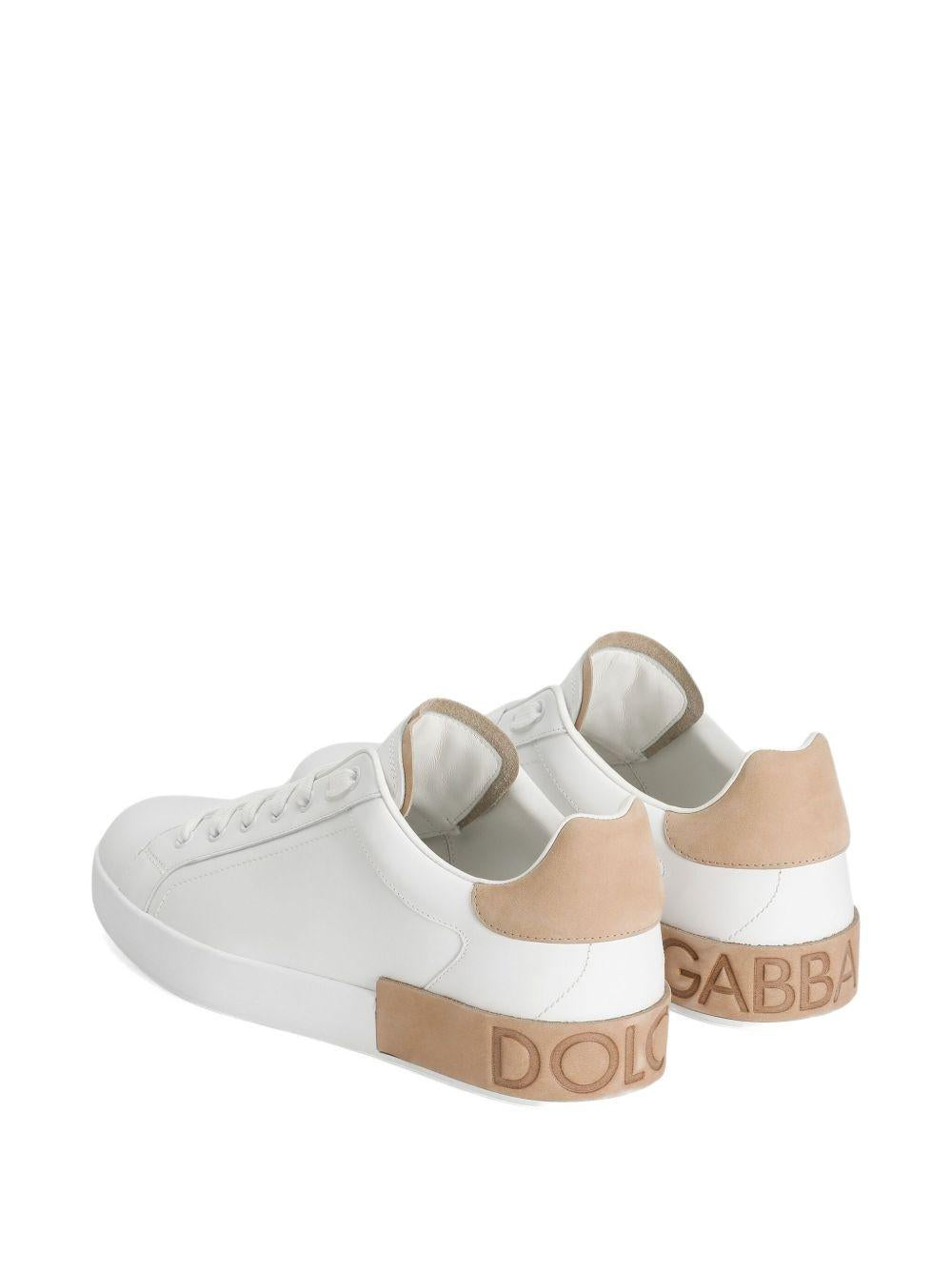 Sneakers Portofino bianche in pelle con rinforzo a contrasto 