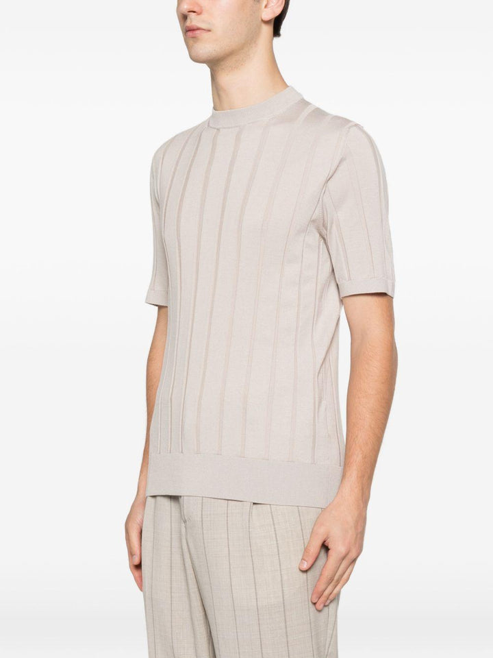 Maglia taupe a maniche corte 