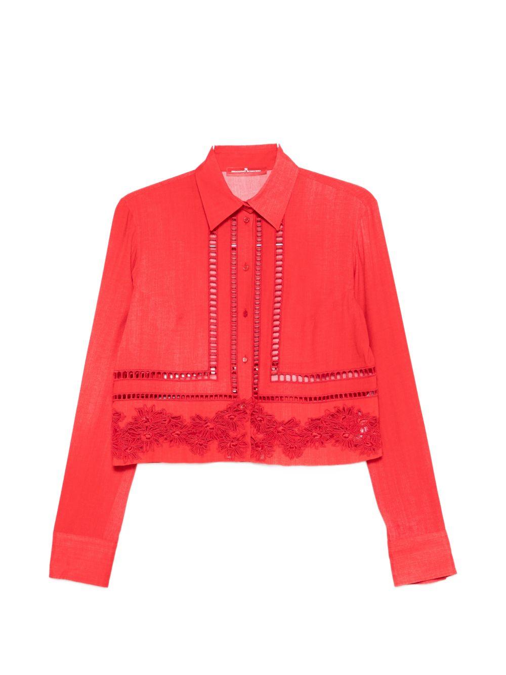 Camicia con inserti in pizzo 